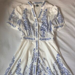 Floral Dress (Blue and White)